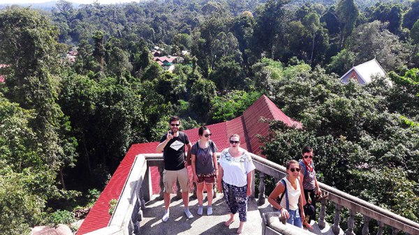 On the way down from the Buddha, we were greeted with a spectacular view! [some of the van gang pictured here]